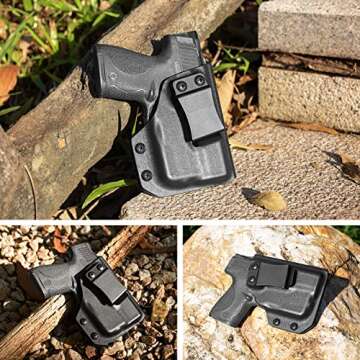 M&P Shield 9mm/.40 Holster with TLR-6 - Optic Cut IWB Carry Holster, Adjustable Cant and Retention