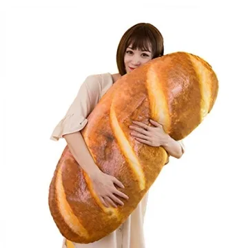 Levenkeness 3D Bread Plush Pillow for Comfort