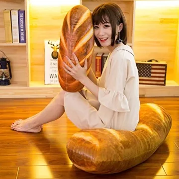 Levenkeness 3D Bread Plush Pillow for Comfort