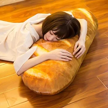 Levenkeness 3D Bread Plush Pillow for Comfort