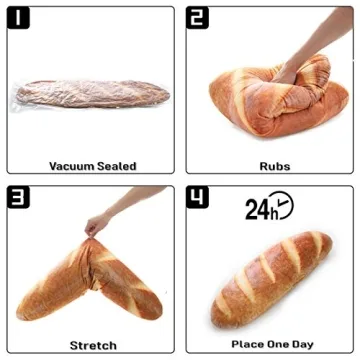 Levenkeness 3D Bread Plush Pillow for Comfort