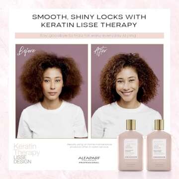 Alfaparf Milano Keratin Therapy Lisse Design Keratin Shampoo and Conditioner Set - Sulfate Free - Ma...
