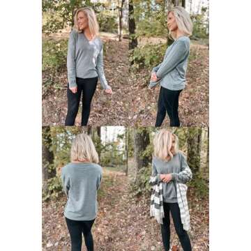 Arach&Cloz 2 Pack Women's Sweater Soft V Neck Long Sleeve