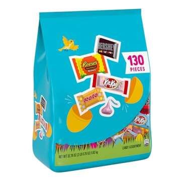 HERSHEY's Assorted Chocolate, Easter Basket Easter Candy Variety Bag, 29.78 oz (120 Pieces)