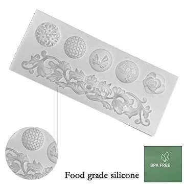 Neepanda Baroque Silicone Mold for Cake Decorating