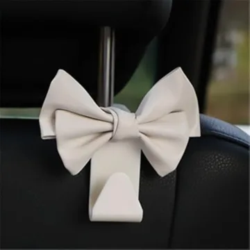 Stylish Car Purse Hooks - 2pcs Cute Bow Design