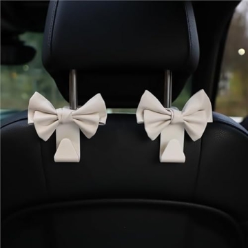 Stylish Car Purse Hooks - 2pcs Cute Bow Design