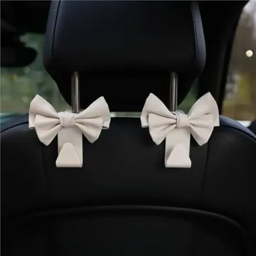 Stylish Car Purse Hooks - 2pcs Cute Bow Design