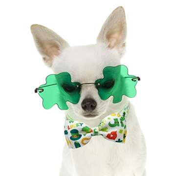 St. Patrick Day Cat Collars with Bow Tie - 2 Pack