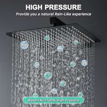 KOJOX 12 Inch Black Shower System with Rain Shower Head, Handheld Shower, Bathroom Luxury Mixer Comb...