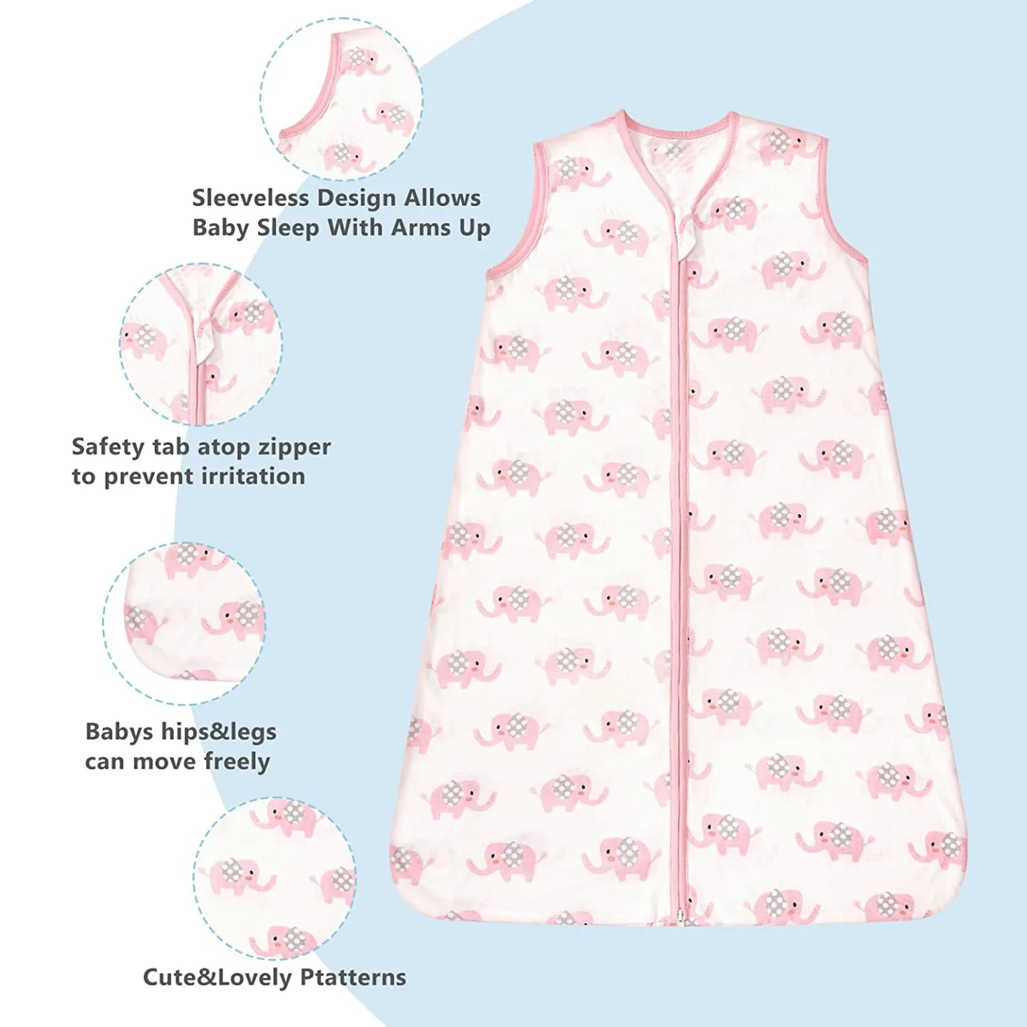TILLYOU Cotton Sleep Sack 2-Pack for Toddlers