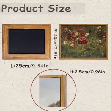 WITCOLOR Framed Canvas Wall Art, 8×10in Vintage Wall Art Decor for Living Room Retro Nature Floral Wood Wall Art Prints Classical Flower Painting for Bedroom Office Home Decoration