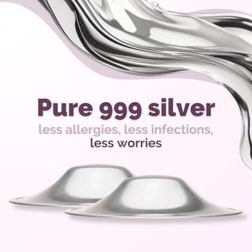 LIVELLA - Original Silver Nursing Cups - Made in Germany with 999 Silver - Universal Fit - Protect a...