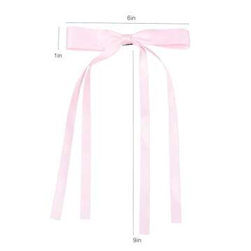 8 Pcs Hair Ribbon Bow Clips for Women Girls Tassel Hair Ribbons Hair Ties Bowknot with Long Tail Hair Accessories for Toddlers Teens Kids