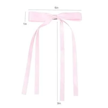 8 Pcs Hair Ribbon Bow Clips for Women Girls Tassel Hair Ribbons Hair Ties Bowknot with Long Tail Hair Accessories for Toddlers Teens Kids