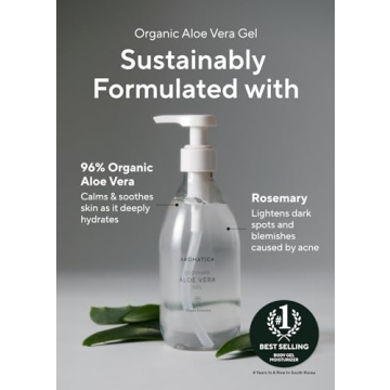 AROMATICA Organic Aloe Vera Gel for Skin and Hair Care