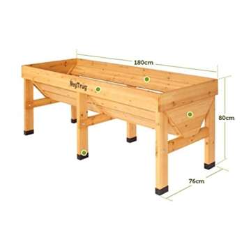 VegTrug Raised Bed Planter, Outdoor Herb Planter, 1.8m, Natural