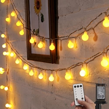 Minetom Globe String Lights, 33 Feet 100 LED Fairy Lights Plug in, 8 Modes with Remote Mini Globe Li...