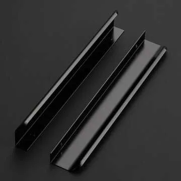 Ravinte 10 Pack Finger Pulls for Cabinets 204mm/8in Hole Center Tab Cabinet Handle Matte Black Finge...