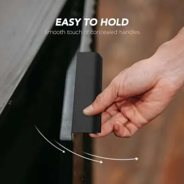 Ravinte 10 Pack Finger Pulls for Cabinets 204mm/8in Hole Center Tab Cabinet Handle Matte Black Finger Edge Pulls Concealed Handles for Kitchen Drawer Finger Cabinet Pulls 254mm/10in Length