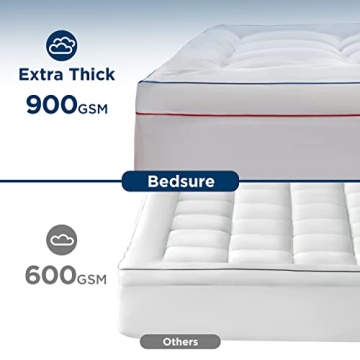 Bedsure Queen Mattress Topper Plush Comfort for Better Sleep