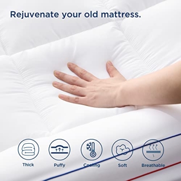 Bedsure Queen Mattress Topper Plush Comfort for Better Sleep