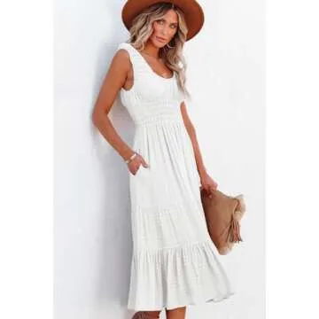 AlvaQ Women's Flowy Sundress with Pockets for Summer Style