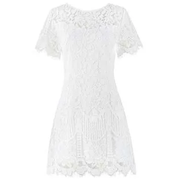 Elegant Floral Lace Dress for Weddings and Parties
