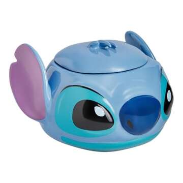 Vibrant Stitch Cookie Jar for Treats, Official Disney Gift