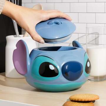 Vibrant Stitch Cookie Jar for Treats, Official Disney Gift