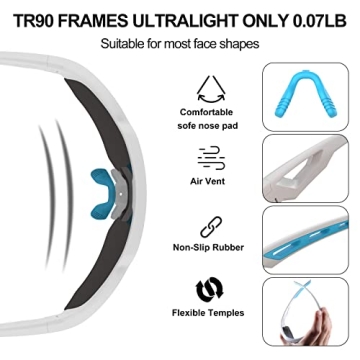 HAAYOT Polarized Sports Sunglasses 5 Lenses UV Protection