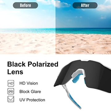 HAAYOT Polarized Sports Sunglasses 5 Lenses UV Protection