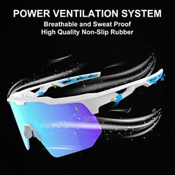 HAAYOT Polarized Sports Sunglasses 5 Lenses UV Protection