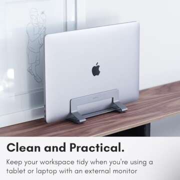 Macally Vertical Laptop Stand for Desk | Laptop Holder Vertical | MacBook Stand (Pro/Air) Save Space...
