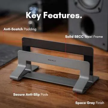 Macally Adjustable Vertical Laptop Stand for Desk