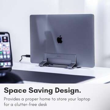 Macally Adjustable Vertical Laptop Stand for Desk
