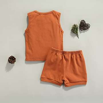 Karesoull Toddler Boy Clothes Summer Shorts Set Solid Sleeveless Pocket Tops Cotton Outfit 2PCS (Sleeveless Yellow, 2-3T)