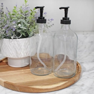 Elegant 16-Oz Glass Pump Dispensers for Every Home
