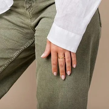 PAVOI Gold Plated Adjustable Twisted Eternity Band