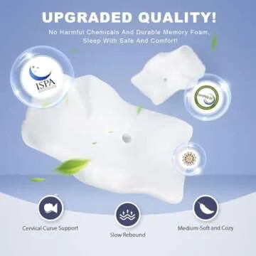 Famedio Adjustable Cervical Pillow for Neck Pain Relief, Hollow Bed Memory Foam Plus Support, Odorless Orthopedic Bed Pillows for Sleeping, Shoulder Pillow for Side Back Stomach Sleeper