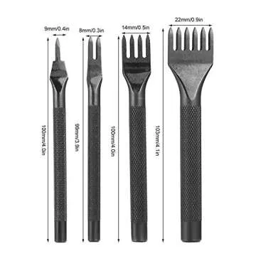 Durable Stainless Steel 4mm Leather Craft Hole Punch Tool Set