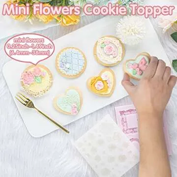 Funshowcase 32 Cavity Roses Flower Fondant Candy Silicone Mold for Sugarcraft Cake Decoration, Cupcake Topper, Polymer Clay, Soap Wax Making, Resin Jewelry Casting Crafting Projects