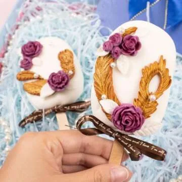 Funshowcase 32 Cavity Roses Flower Fondant Candy Silicone Mold for Sugarcraft Cake Decoration, Cupcake Topper, Polymer Clay, Soap Wax Making, Resin Jewelry Casting Crafting Projects