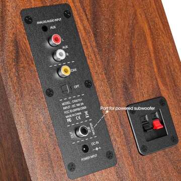 Saiyin Bluetooth Bookshelf Speakers, 40W X 2 Powered TV Speakers with 4 Inch Woofer, Turntable Speakers with Optical/AUX Input/Subwoofer Line Out for PC and TVs