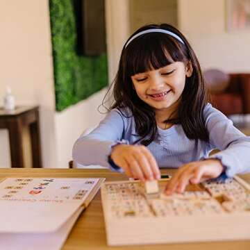 Melissa & Doug Deluxe Wooden Toy Stamp Set ABCs 123s Arts and Crafts Stamp Sets and Stencils 3+ Gift...