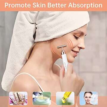 AIBOKEE 2 in 1 Face Massager Electric, 3D Face Massager Roller and T Shape Facial Massager Roller Vibrating,Skincare Tools for Face Arm Eye Waist Leg,Powered by One AA Battery（2 Piece Set）