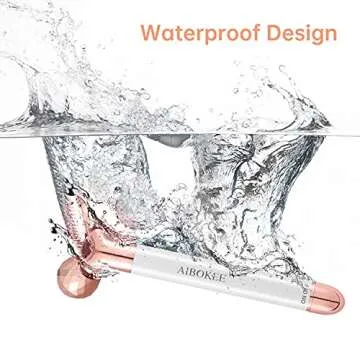 AIBOKEE 2 in 1 Face Massager Electric, 3D Face Massager Roller and T Shape Facial Massager Roller Vibrating,Skincare Tools for Face Arm Eye Waist Leg,Powered by One AA Battery（2 Piece Set）
