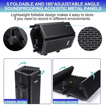 Dmsky Isolation Shield with Tripod Stand & Pop Filter