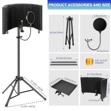Dmsky Isolation Shield with Tripod Stand & Pop Filter