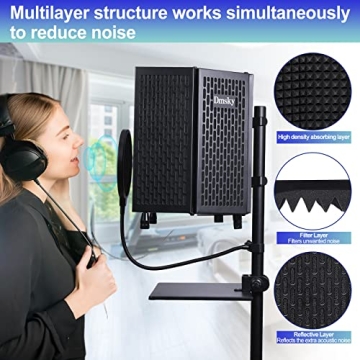 Dmsky Isolation Shield with Tripod Stand & Pop Filter